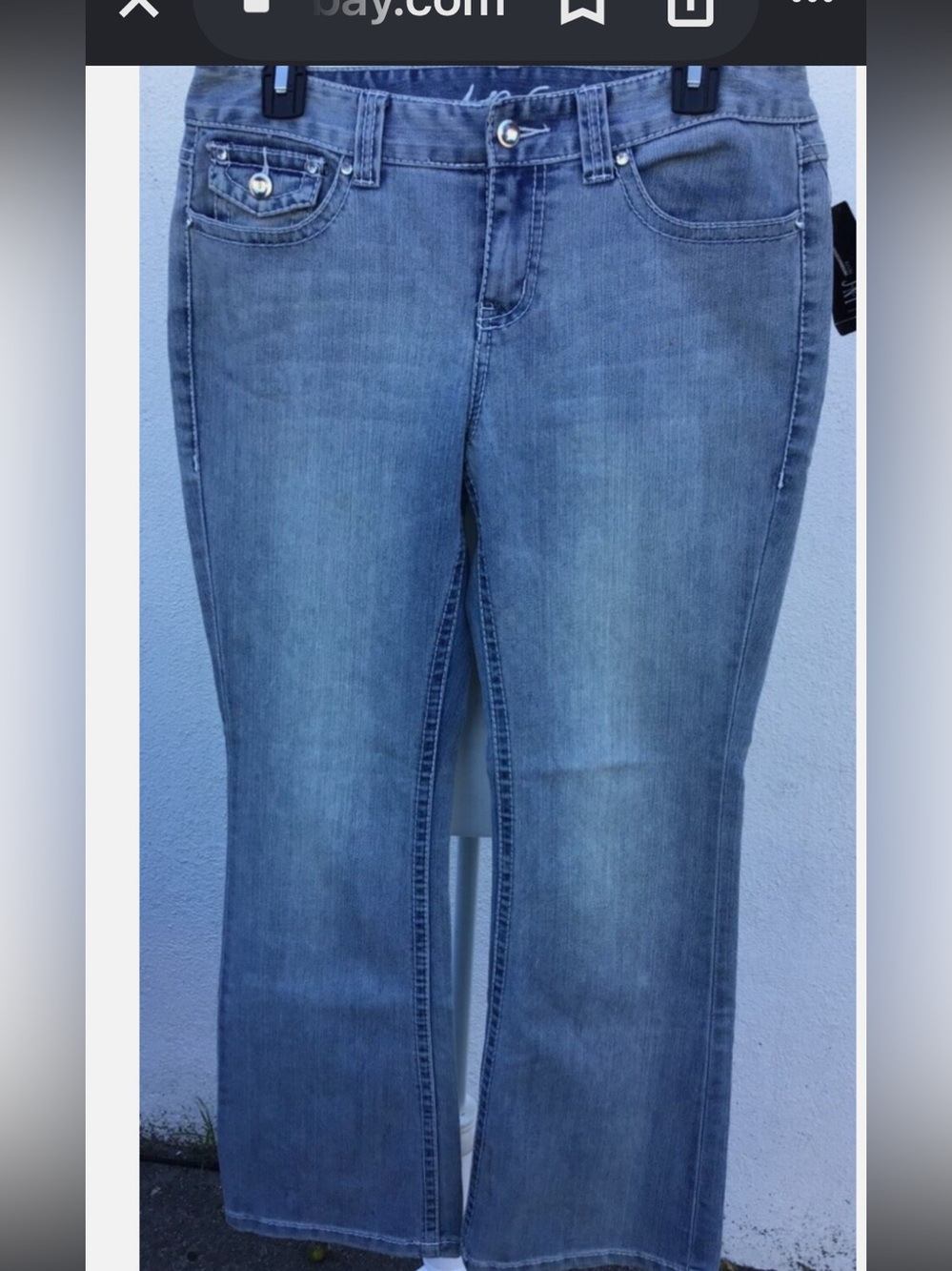 INC Classic Blue Women's Mid-Rise Boot Leg Jeans